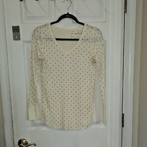 We The Free Cream Long Sleeve Fitted Blouse